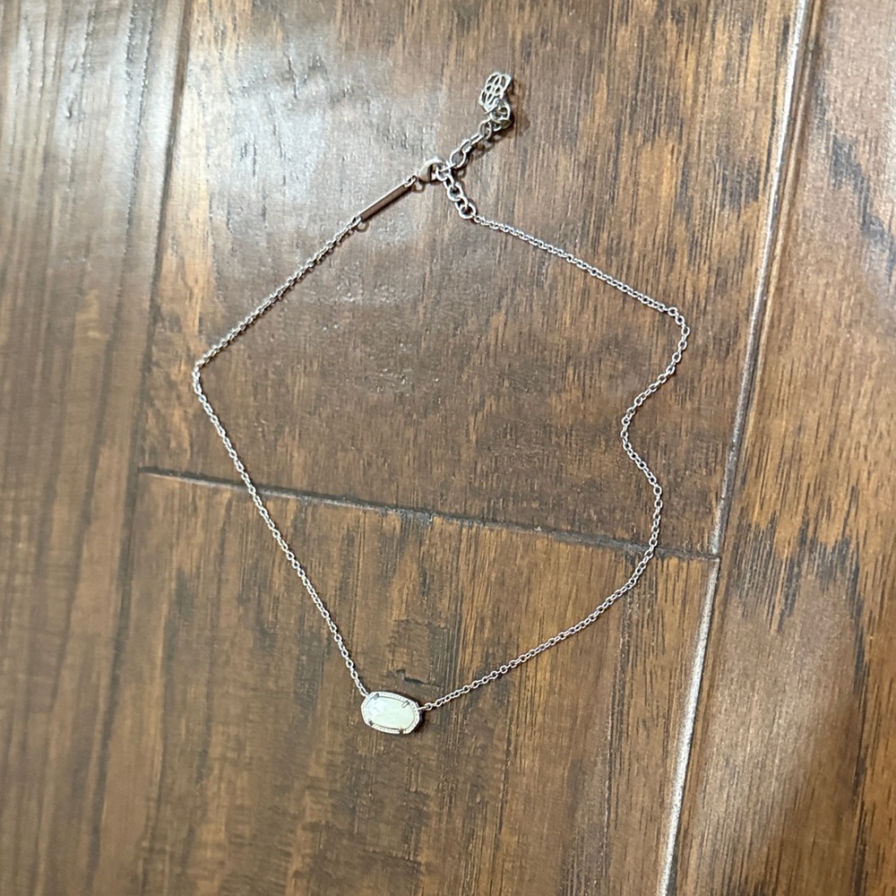 Kendra Scott silver necklace with white gemstone new without tags